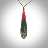 New Zealand flower jade drop pendant. Hand carved in New Zealand by NZ Pacific. Large New Zealand Jade roimata drop necklace. Drop pendant representing healing, comfort and compassion. Unisex pendants for lovers of Jade art to wear.